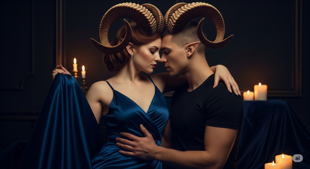 Leidernschaftliches Steinbock-Paar 